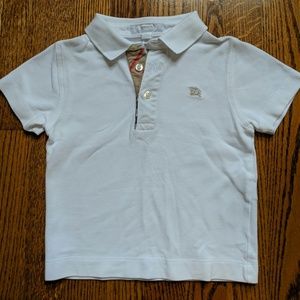 Size 4Y Burberry Classic White Polo Shirt